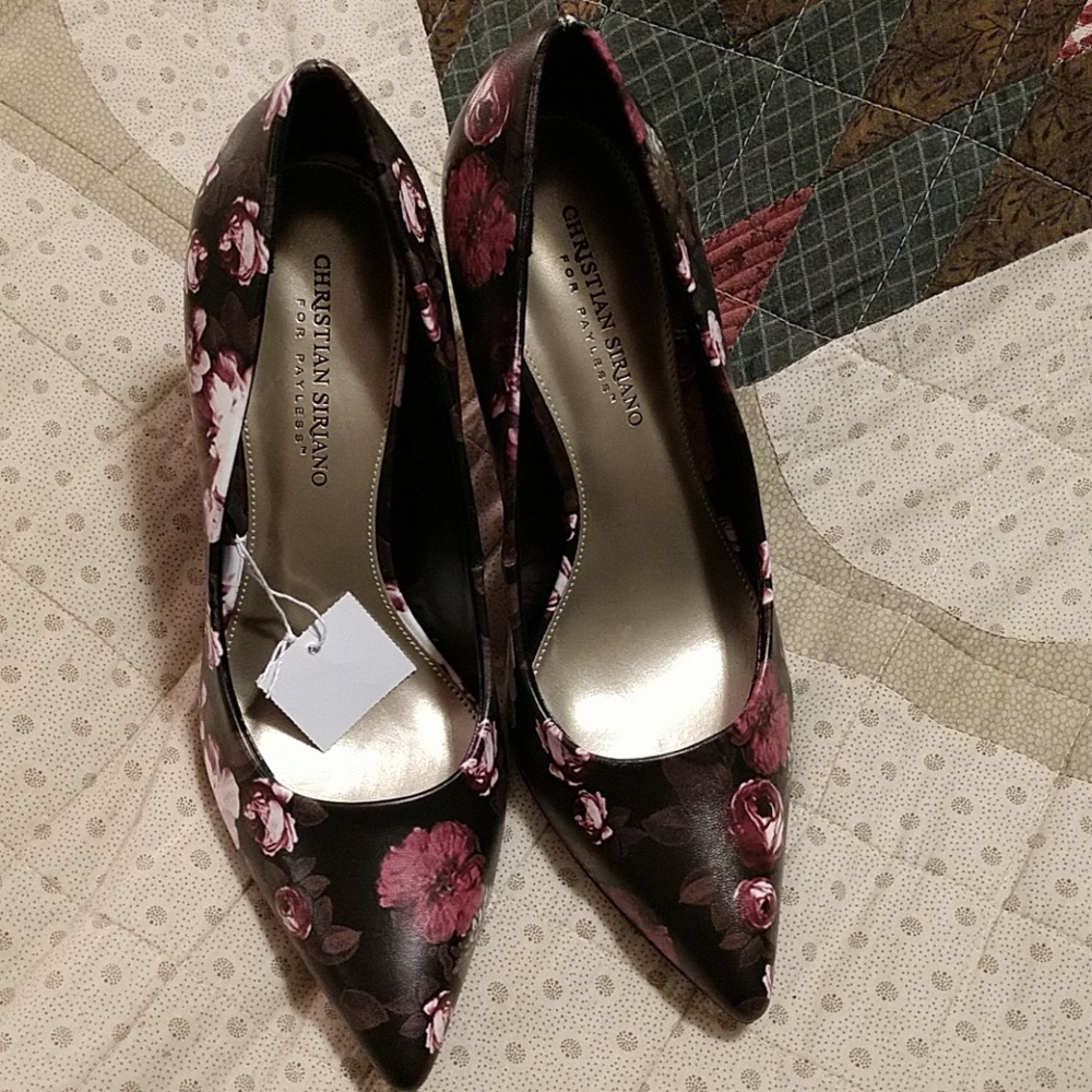 Flower print Christian siriano heels